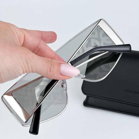 D&G DG2305 05/AL BRAND NEW Sunglasses Silver Grey Silver Mirrored DG Unisex - Picture 4 of 10